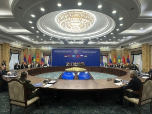 Министр обороны Кыргызской Республики генерал-майор Руслан Мукамбетов принял участие в заседании Совета министров иностранных дел, Совета министров обороны и Комитета секретарей советов безопасности государств – членов ОДКБ под председательством Кыргызско